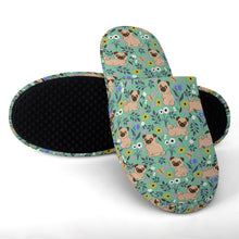 Load image into Gallery viewer, Flower Garden Pug Women's Cotton Mop Slippers-28