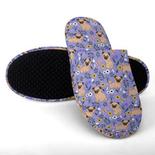 Load image into Gallery viewer, Flower Garden Pug Women's Cotton Mop Slippers-31