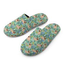 Load image into Gallery viewer, Flower Garden Pug Women's Cotton Mop Slippers-33