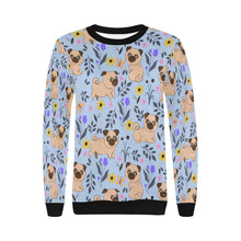 Load image into Gallery viewer, Flower Garden Pugs Women&#39;s Sweatshirt-Apparel-Apparel, Pug, Sweatshirt-15