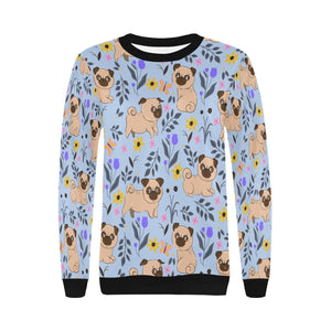 Flower Garden Pugs Women's Sweatshirt-Apparel-Apparel, Pug, Sweatshirt-15