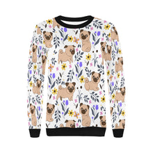 Load image into Gallery viewer, Flower Garden Pugs Women&#39;s Sweatshirt-Apparel-Apparel, Pug, Sweatshirt-2