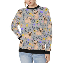 Load image into Gallery viewer, Flower Garden Pugs Women&#39;s Sweatshirt-Apparel-Apparel, Pug, Sweatshirt-DarkGray-XS-8