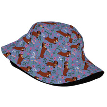 Load image into Gallery viewer, Flower Garden Red Dachshund Bucket Hat-Hats &amp; Caps-Accessories,Dachshund,Dog Dad Gifts,Dog Mom Gifts,Hats-10