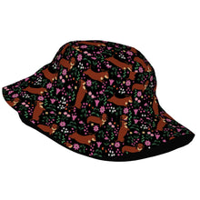 Load image into Gallery viewer, Flower Garden Red Dachshund Bucket Hat-Hats &amp; Caps-Accessories,Dachshund,Dog Dad Gifts,Dog Mom Gifts,Hats-18