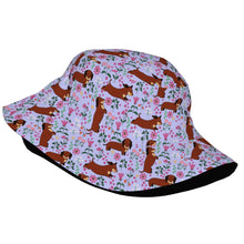 Load image into Gallery viewer, Flower Garden Red Dachshund Bucket Hat-Hats &amp; Caps-Accessories,Dachshund,Dog Dad Gifts,Dog Mom Gifts,Hats-50