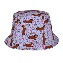 Load image into Gallery viewer, Flower Garden Red Dachshund Bucket Hat-Hats &amp; Caps-Accessories,Dachshund,Dog Dad Gifts,Dog Mom Gifts,Hats-Lavender Purple-One Size-49