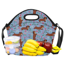 Load image into Gallery viewer, Flower Garden Red Dachshund Neoprene Lunch Bag-18