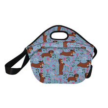 Load image into Gallery viewer, Flower Garden Red Dachshund Neoprene Lunch Bag-20