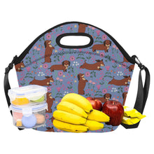 Load image into Gallery viewer, Flower Garden Red Dachshund Neoprene Lunch Bag-23