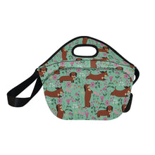 Load image into Gallery viewer, Flower Garden Red Dachshund Neoprene Lunch Bag-29
