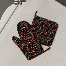 Load image into Gallery viewer, Flower Garden Red Dachshund Oven Mitts and Pot Holder Set-Kitchen Decor-Accessories,Dachshund,Dog Mom Gifts-7