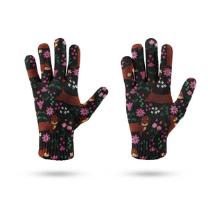 Flower Garden Red Dachshund Touch Screen Gloves-Accessories-Accessories, Dachshund, Dog Dad Gifts, Dog Mom Gifts, Gloves-13