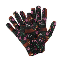 Load image into Gallery viewer, Flower Garden Red Dachshund Touch Screen Gloves-Accessories-Accessories, Dachshund, Dog Dad Gifts, Dog Mom Gifts, Gloves-Black-5