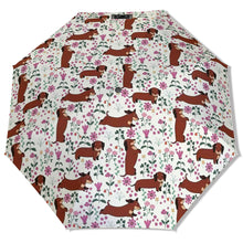 Load image into Gallery viewer, Flower Garden Red Dachshund Umbrella-Accessories-Accessories,Dog Mom Gifts,Umbrella-11