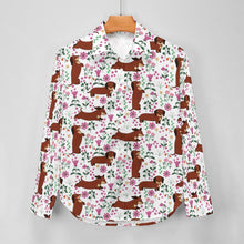 Load image into Gallery viewer, Flower Garden Red Dachshund Women&#39;s Shirt-Apparel-Apparel,Dachshund,Dog Mom Gifts,Shirt-11