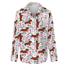 Load image into Gallery viewer, Flower Garden Red Dachshund Women&#39;s Shirt-Apparel-Apparel,Dachshund,Dog Mom Gifts,Shirt-12