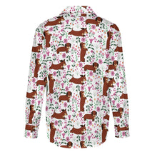Load image into Gallery viewer, Flower Garden Red Dachshund Women&#39;s Shirt-Apparel-Apparel,Dachshund,Dog Mom Gifts,Shirt-13