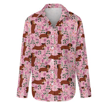 Load image into Gallery viewer, Flower Garden Red Dachshund Women&#39;s Shirt-Apparel-Apparel,Dachshund,Dog Mom Gifts,Shirt-15