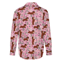 Load image into Gallery viewer, Flower Garden Red Dachshund Women&#39;s Shirt-Apparel-Apparel,Dachshund,Dog Mom Gifts,Shirt-16