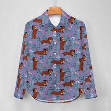 Load image into Gallery viewer, Flower Garden Red Dachshund Women&#39;s Shirt-Apparel-Apparel,Dachshund,Dog Mom Gifts,Shirt-17