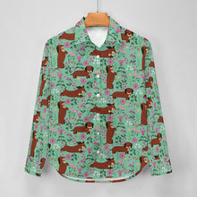 Load image into Gallery viewer, Flower Garden Red Dachshund Women&#39;s Shirt-Apparel-Apparel,Dachshund,Dog Mom Gifts,Shirt-20