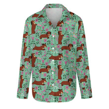 Load image into Gallery viewer, Flower Garden Red Dachshund Women&#39;s Shirt-Apparel-Apparel,Dachshund,Dog Mom Gifts,Shirt-21
