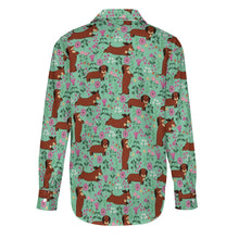 Load image into Gallery viewer, Flower Garden Red Dachshund Women&#39;s Shirt-Apparel-Apparel,Dachshund,Dog Mom Gifts,Shirt-22