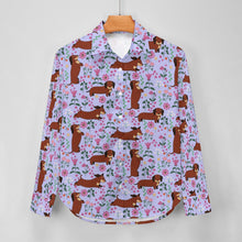 Load image into Gallery viewer, Flower Garden Red Dachshund Women&#39;s Shirt-Apparel-Apparel,Dachshund,Dog Mom Gifts,Shirt-23