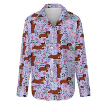 Load image into Gallery viewer, Flower Garden Red Dachshund Women&#39;s Shirt-Apparel-Apparel,Dachshund,Dog Mom Gifts,Shirt-24