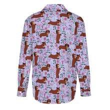 Load image into Gallery viewer, Flower Garden Red Dachshund Women&#39;s Shirt-Apparel-Apparel,Dachshund,Dog Mom Gifts,Shirt-25