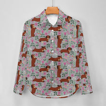 Load image into Gallery viewer, Flower Garden Red Dachshund Women&#39;s Shirt-Apparel-Apparel,Dachshund,Dog Mom Gifts,Shirt-26