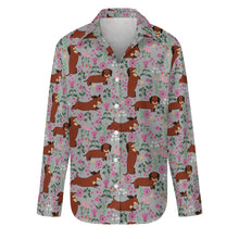 Load image into Gallery viewer, Flower Garden Red Dachshund Women&#39;s Shirt-Apparel-Apparel,Dachshund,Dog Mom Gifts,Shirt-27