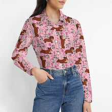 Load image into Gallery viewer, Flower Garden Red Dachshund Women&#39;s Shirt-Apparel-Apparel,Dachshund,Dog Mom Gifts,Shirt-2