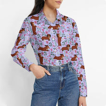 Load image into Gallery viewer, Flower Garden Red Dachshund Women&#39;s Shirt-Apparel-Apparel,Dachshund,Dog Mom Gifts,Shirt-4