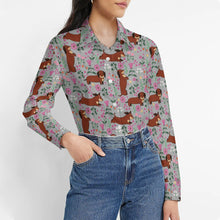 Load image into Gallery viewer, Flower Garden Red Dachshund Women&#39;s Shirt-Apparel-Apparel,Dachshund,Dog Mom Gifts,Shirt-6