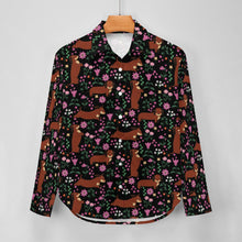 Load image into Gallery viewer, Flower Garden Red Dachshund Women&#39;s Shirt-Apparel-Apparel,Dachshund,Dog Mom Gifts,Shirt-8
