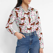 Load image into Gallery viewer, Flower Garden Red Dachshund Women&#39;s Shirt-Apparel-Apparel,Dachshund,Dog Mom Gifts,Shirt-1