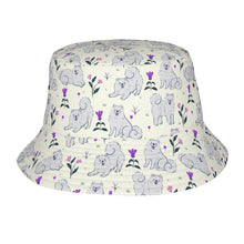 Load image into Gallery viewer, Flower Garden Samoyed Bucket Hat-Hats &amp; Caps-Ivory White-One Size-49