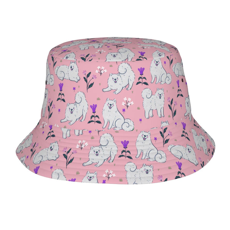 Flower Garden Samoyed Bucket Hat Light Pink One Size 9 750x