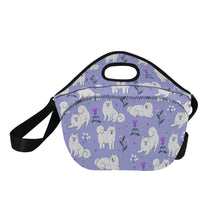 Load image into Gallery viewer, Flower Garden American Eskimo Dog Neoprene Lunch Bag-16