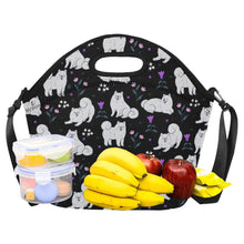 Load image into Gallery viewer, Flower Garden American Eskimo Dog Neoprene Lunch Bag-25