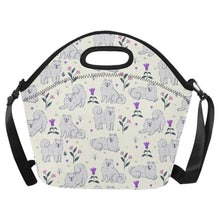 Load image into Gallery viewer, Flower Garden American Eskimo Dog Neoprene Lunch Bag-Ivory White-ONESIZE-4