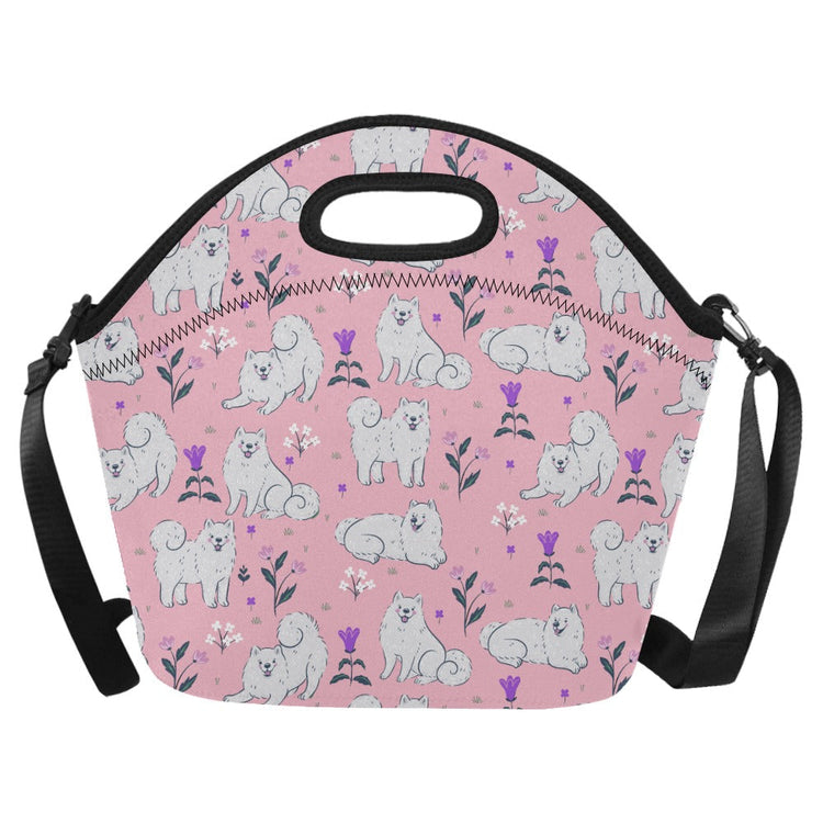Flower Garden Samoyed Neoprene Lunch Bag Light Pink Onesize 5 750x