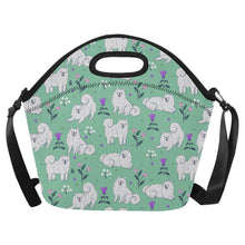 Load image into Gallery viewer, Flower Garden American Eskimo Dog Neoprene Lunch Bag-Mint Green-ONESIZE-9