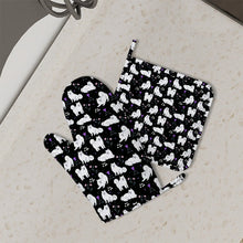 Load image into Gallery viewer, Flower Garden Samoyed Oven Mitts and Pot Holder Set-Kitchen Decor-Accessories,Dog Mom Gifts,Samoyed-1