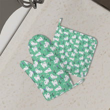 Load image into Gallery viewer, Flower Garden Samoyed Oven Mitts and Pot Holder Set-Kitchen Decor-Accessories,Dog Mom Gifts,Samoyed-3