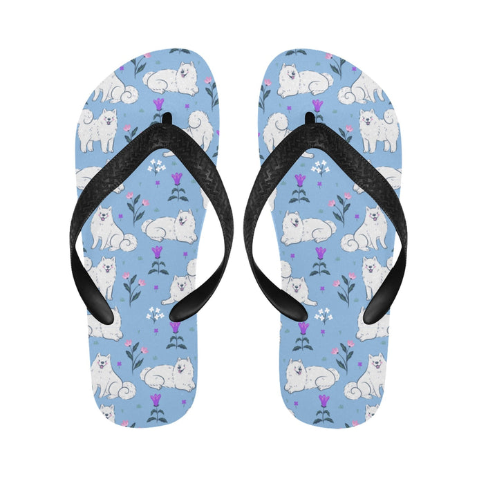 Flower Garden Samoyed Unisex Slippers-13