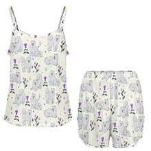 Load image into Gallery viewer, Flower Garden Samoyed Women's Cami and Shorts Pajama Set-10