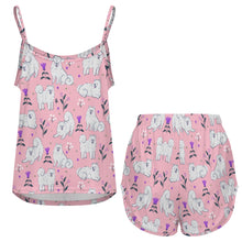 Load image into Gallery viewer, Flower Garden Samoyed Women's Cami and Shorts Pajama Set-15